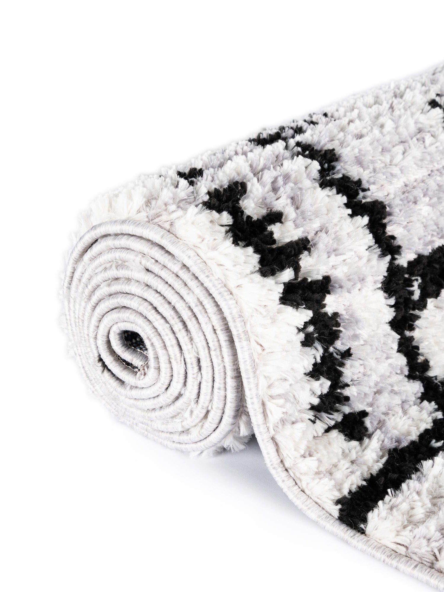 Black and White 5' 3 x 5' 3 Tagine Octagon Area Rug Durable 100% Polyester Modern Unique Easy Clean Carpet for Indoor Home Decor for Sale at Rug Engine