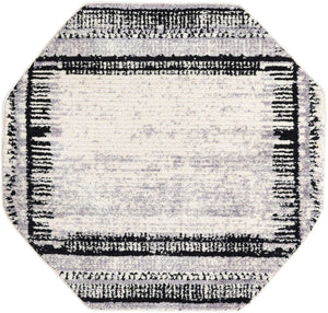 Black and White 5' 3 x 5' 3 Tagine Octagon Area Rug Durable 100% Polyester Modern Unique Easy Clean Carpet for Indoor Home Decor for Sale at Rug Engine