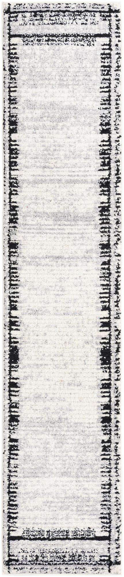 Black and White 2' x 10' Tagine Runner Area Rug Durable 100% Polyester Modern Unique Easy Clean Carpet for Indoor Home Decor for Sale at Rug Engine