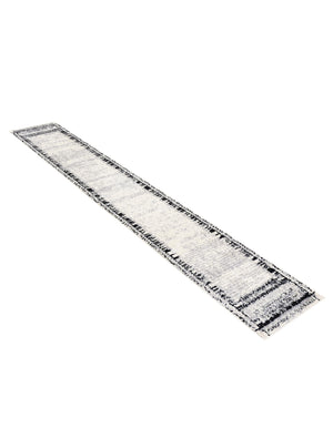 Black and White 2' 7 x 12' Tagine Runner Area Rug Durable 100% Polyester Modern Unique Easy Clean Carpet for Indoor Home Decor for Sale at Rug Engine