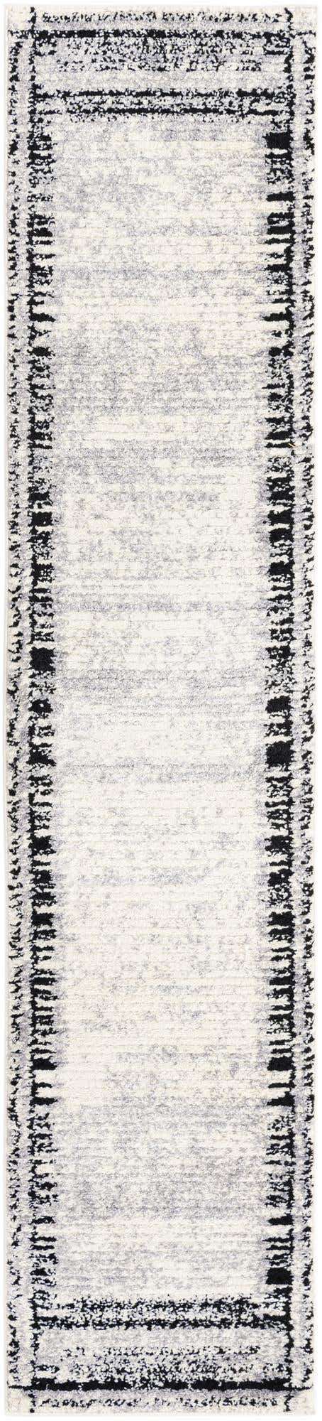 Black and White 2' 7 x 12' Tagine Runner Area Rug Durable 100% Polyester Modern Unique Easy Clean Carpet for Indoor Home Decor for Sale at Rug Engine