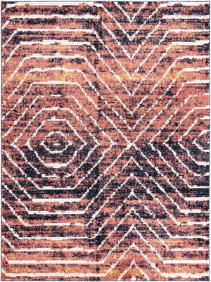 Rust Orange 9' 10 x 13' Tagine Rectangle Area Rug Durable 100% Polyester Modern Unique Easy Clean Carpet for Indoor Home Decor for Sale at Rug Engine