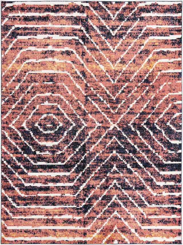 Rust Orange 9' 10 x 13' Tagine Rectangle Area Rug Durable 100% Polyester Modern Unique Easy Clean Carpet for Indoor Home Decor for Sale at Rug Engine