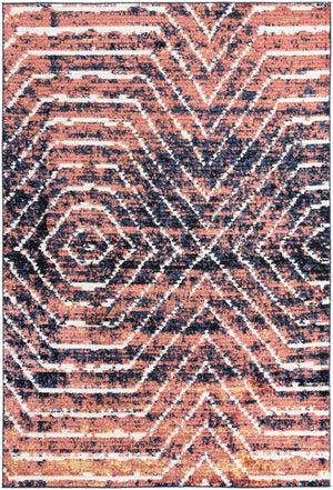 Rust Orange 6' x 9' Tagine Rectangle Area Rug Durable 100% Polyester Modern Unique Easy Clean Carpet for Indoor Home Decor for Sale at Rug Engine