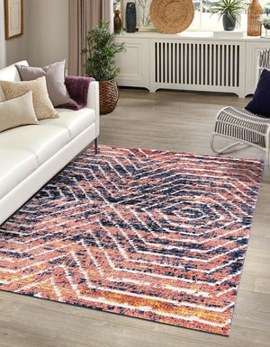 Rust Orange 6' x 9' Tagine Rectangle Area Rug Durable 100% Polyester Modern Unique Easy Clean Carpet for Indoor Home Decor for Sale at Rug Engine