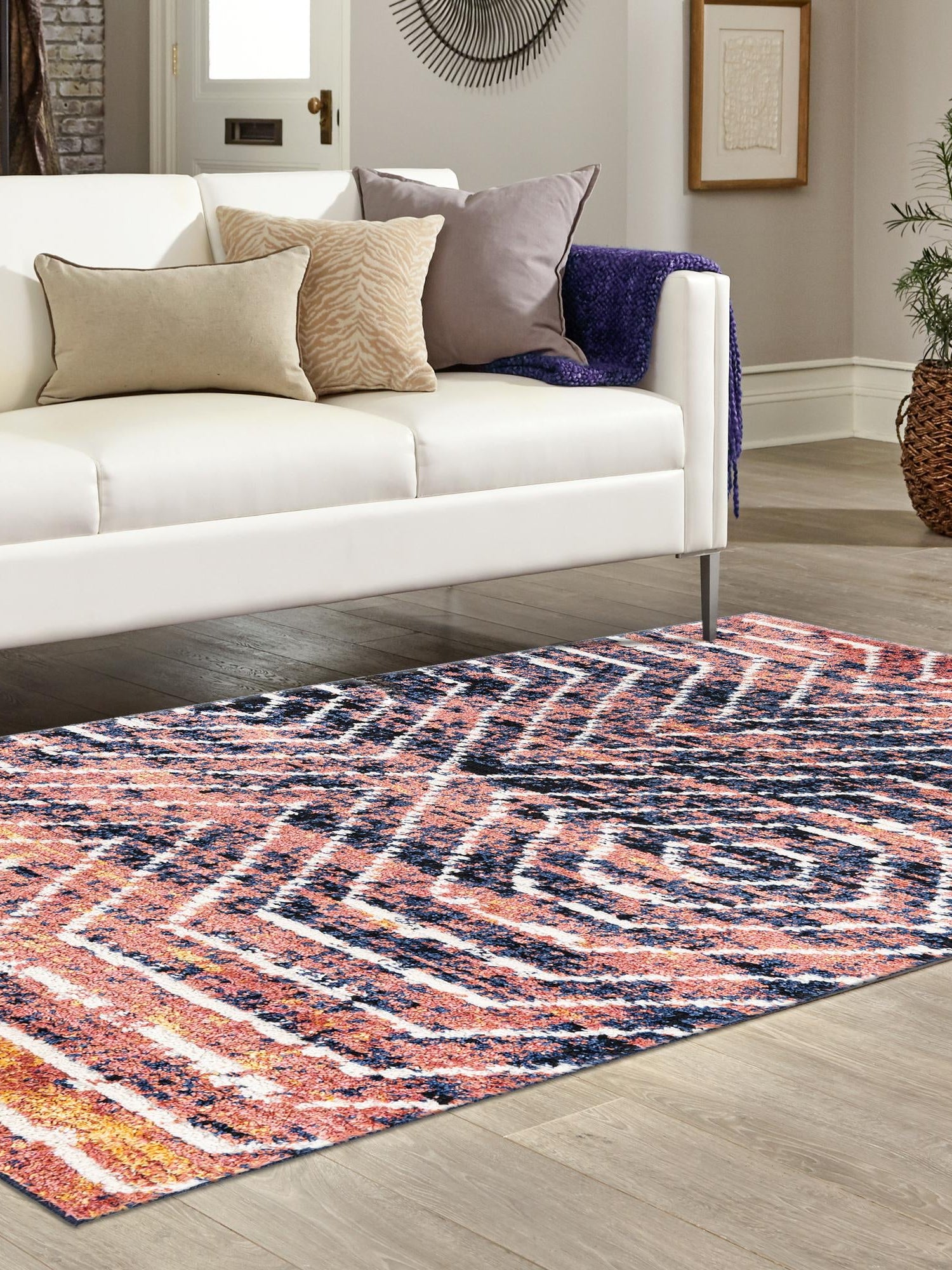 Rust Orange 3' 3 x 5' 3 Tagine Rectangle Area Rug Durable 100% Polyester Modern Unique Easy Clean Carpet for Indoor Home Decor for Sale at Rug Engine