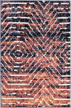 Rust Orange 4' x 6' Tagine Rectangle Area Rug Durable 100% Polyester Modern Unique Easy Clean Carpet for Indoor Home Decor for Sale at Rug Engine