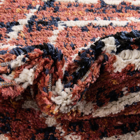 Rust Orange 2' 7 x 12' Tagine Runner Area Rug Durable 100% Polyester Modern Unique Easy Clean Carpet for Indoor Home Decor for Sale at Rug Engine