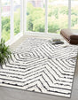 Black and White 5' 3 x 8' Tagine Rectangle Area Rug Durable 100% Polyester Modern Unique Easy Clean Carpet for Indoor Home Decor for Sale at Rug Engine
