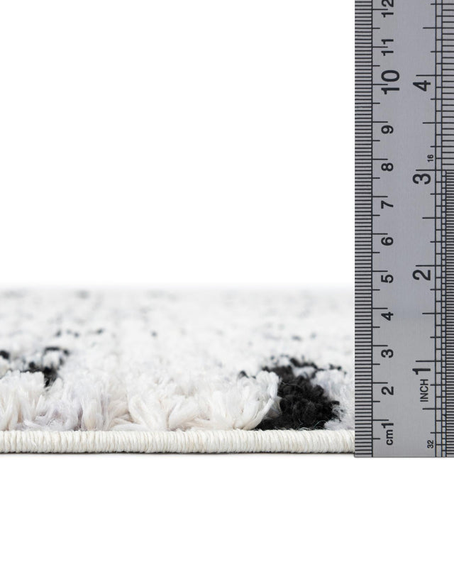 Black and White 5' 3 x 5' 3 Tagine Octagon Area Rug Durable 100% Polyester Modern Unique Easy Clean Carpet for Indoor Home Decor for Sale at Rug Engine