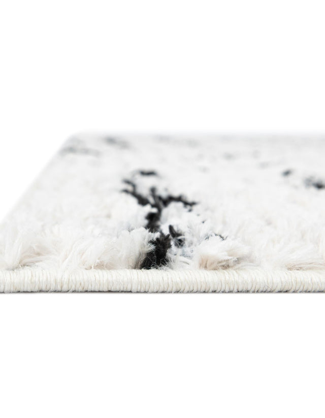 Black and White 7' 10 x 7' 10 Tagine Octagon Area Rug Durable 100% Polyester Modern Unique Easy Clean Carpet for Indoor Home Decor for Sale at Rug Engine