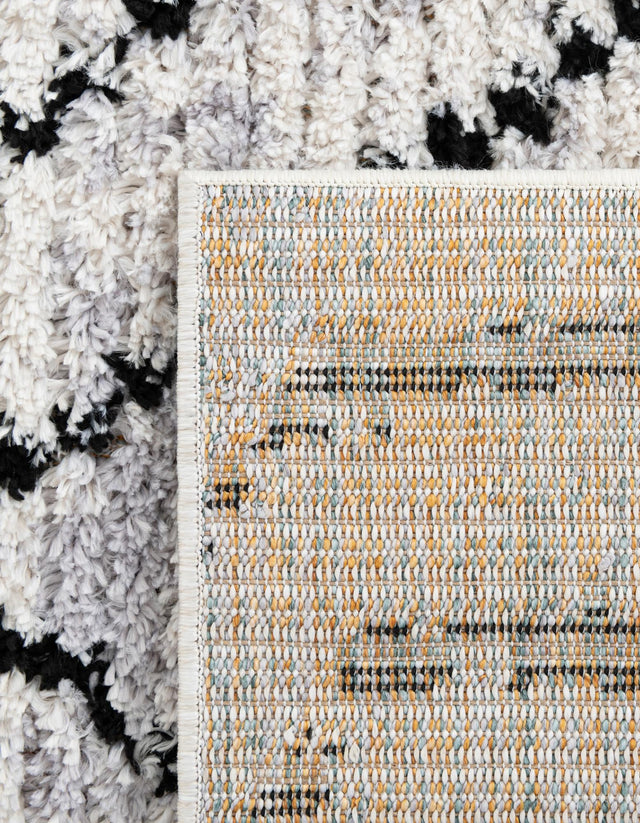 Black and White 5' 3 x 5' 3 Tagine Octagon Area Rug Durable 100% Polyester Modern Unique Easy Clean Carpet for Indoor Home Decor for Sale at Rug Engine
