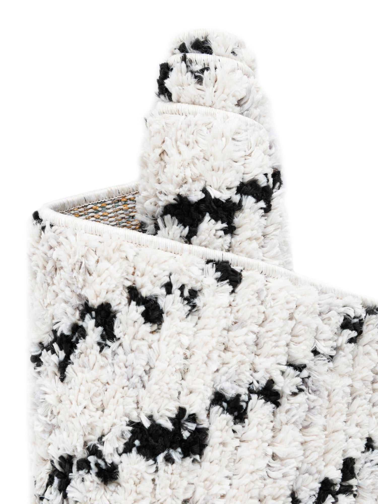 Black and White 7' 10 x 7' 10 Tagine Octagon Area Rug Durable 100% Polyester Modern Unique Easy Clean Carpet for Indoor Home Decor for Sale at Rug Engine