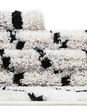 Black and White 7' 10 x 7' 10 Tagine Octagon Area Rug Durable 100% Polyester Modern Unique Easy Clean Carpet for Indoor Home Decor for Sale at Rug Engine