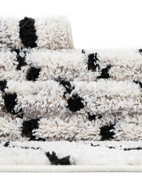 Black and White 7' 10 x 7' 10 Tagine Octagon Area Rug Durable 100% Polyester Modern Unique Easy Clean Carpet for Indoor Home Decor for Sale at Rug Engine