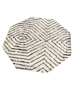 Black and White 7' 10 x 7' 10 Tagine Octagon Area Rug Durable 100% Polyester Modern Unique Easy Clean Carpet for Indoor Home Decor for Sale at Rug Engine