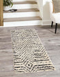 Black and White 2' x 5' Tagine Runner Area Rug Durable 100% Polyester Modern Unique Easy Clean Carpet for Indoor Home Decor for Sale at Rug Engine