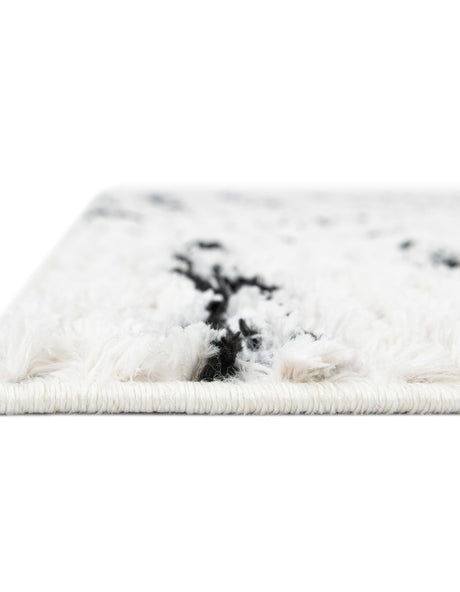 Black and White 2' 7 x 12' Tagine Runner Area Rug Durable 100% Polyester Modern Unique Easy Clean Carpet for Indoor Home Decor for Sale at Rug Engine