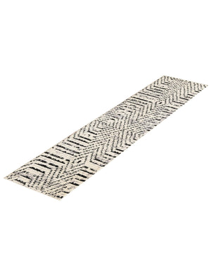 Black and White 2' x 7' 10 Tagine Runner Area Rug Durable 100% Polyester Modern Unique Easy Clean Carpet for Indoor Home Decor for Sale at Rug Engine