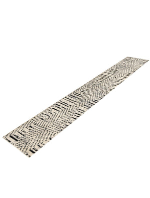 Black and White 2' 7 x 12' Tagine Runner Area Rug Durable 100% Polyester Modern Unique Easy Clean Carpet for Indoor Home Decor for Sale at Rug Engine