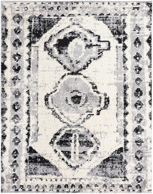 Black and White 7' 10 x 10' Tagine Rectangle Area Rug Durable 100% Polyester Modern Unique Easy Clean Carpet for Indoor Home Decor for Sale at Rug Engine