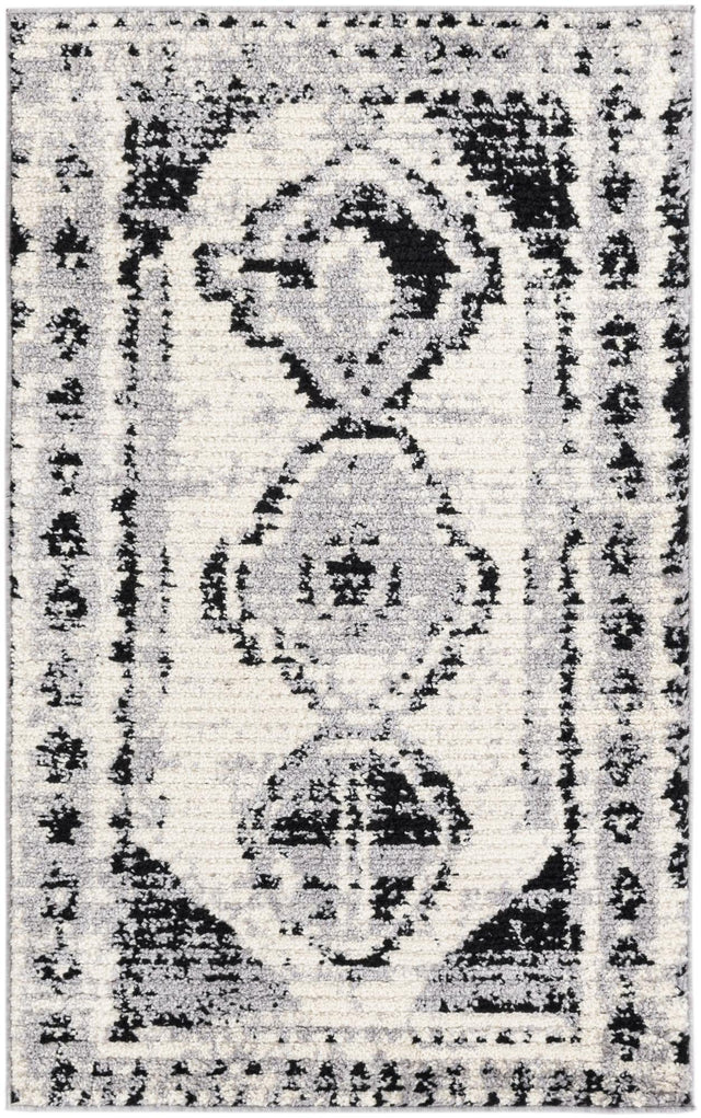 Black and White 3' 3 x 5' 3 Tagine Rectangle Area Rug Durable 100% Polyester Modern Unique Easy Clean Carpet for Indoor Home Decor for Sale at Rug Engine