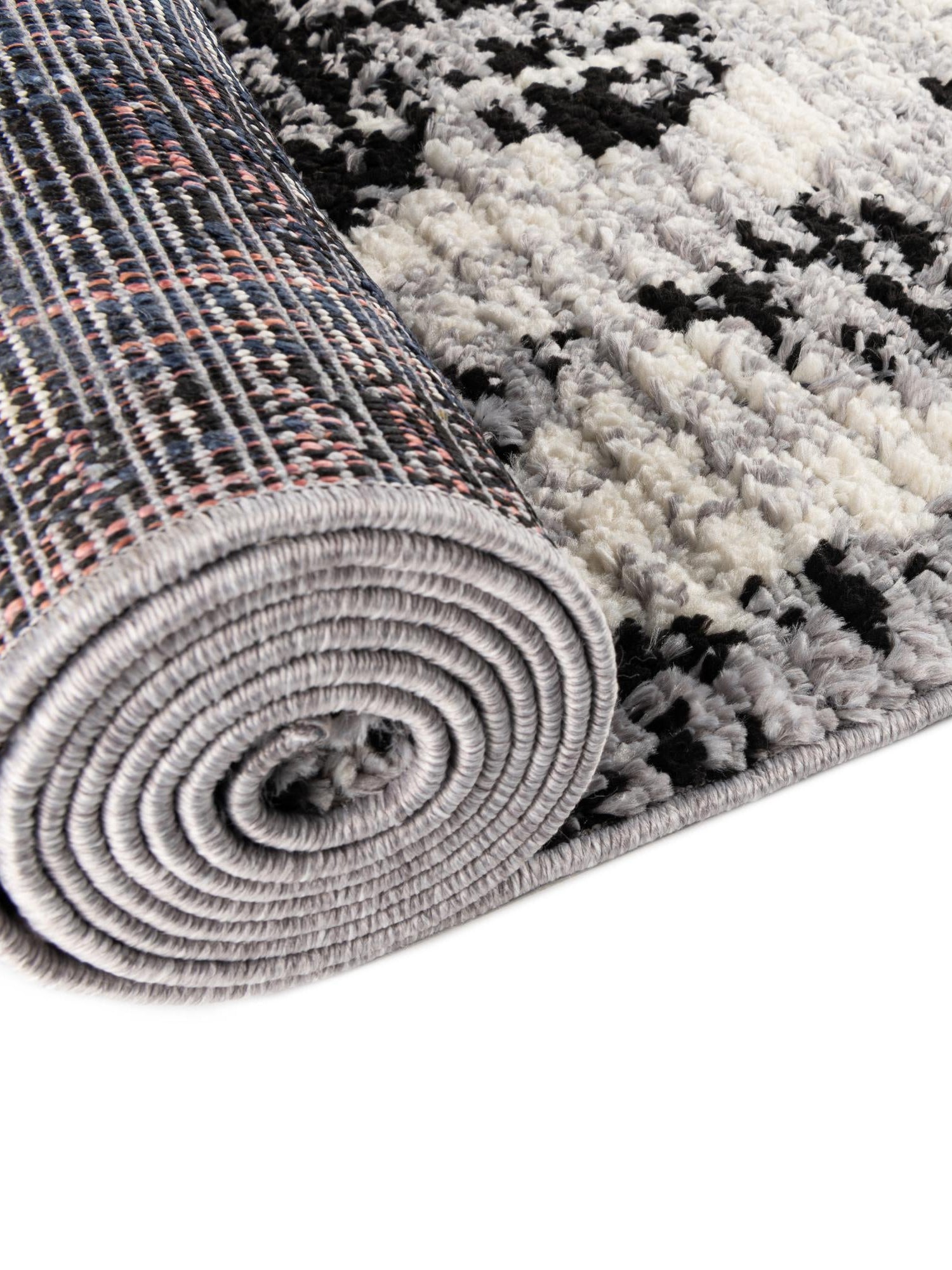 Black and White 5' 3 x 5' 3 Tagine Octagon Area Rug Durable 100% Polyester Modern Unique Easy Clean Carpet for Indoor Home Decor for Sale at Rug Engine