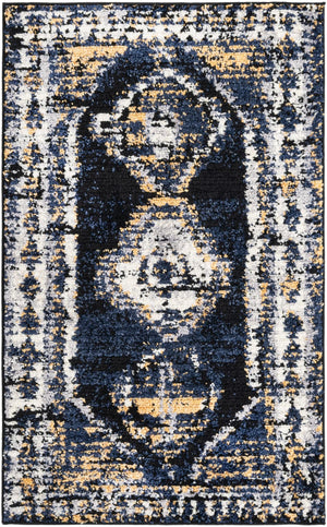 Blue 3' 3 x 5' 3 Tagine Rectangle Area Rug Durable 100% Polyester Modern Unique Easy Clean Carpet for Indoor Home Decor for Sale at Rug Engine