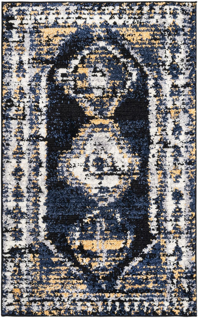 Blue 3' 3 x 5' 3 Tagine Rectangle Area Rug Durable 100% Polyester Modern Unique Easy Clean Carpet for Indoor Home Decor for Sale at Rug Engine