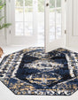 Blue 7' 10 x 7' 10 Tagine Octagon Area Rug Durable 100% Polyester Modern Unique Easy Clean Carpet for Indoor Home Decor for Sale at Rug Engine