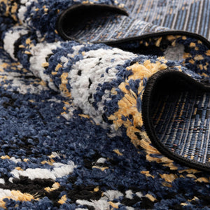 Blue 5' 3 x 5' 3 Tagine Octagon Area Rug Durable 100% Polyester Modern Unique Easy Clean Carpet for Indoor Home Decor for Sale at Rug Engine