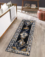Blue 2' 7 x 12' Tagine Runner Area Rug Durable 100% Polyester Modern Unique Easy Clean Carpet for Indoor Home Decor for Sale at Rug Engine