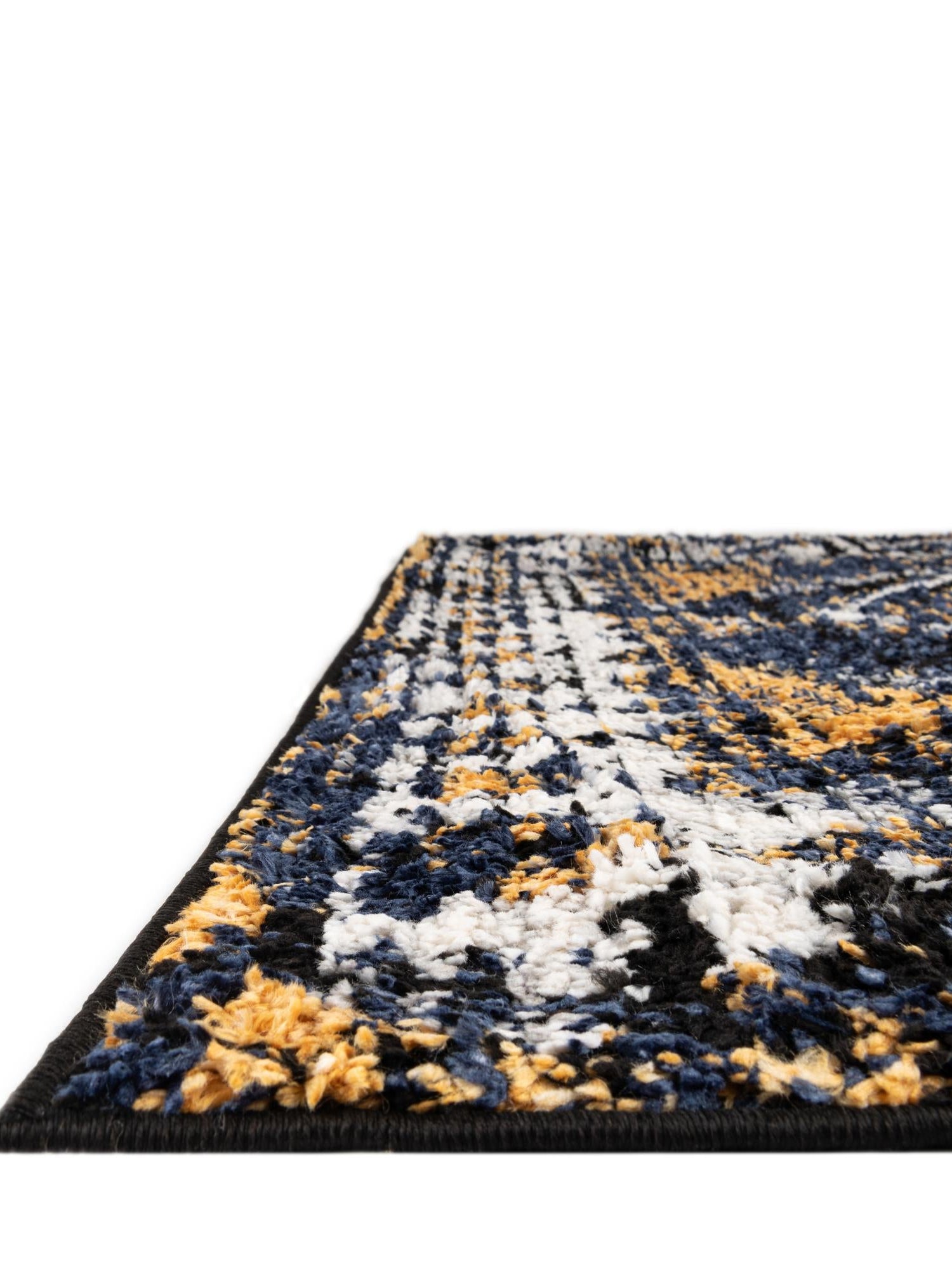 Blue 2' 7 x 12' Tagine Runner Area Rug Durable 100% Polyester Modern Unique Easy Clean Carpet for Indoor Home Decor for Sale at Rug Engine