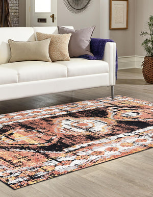 Terracotta 5' 3 x 8' Tagine Rectangle Area Rug Durable 100% Polyester Modern Unique Easy Clean Carpet for Indoor Home Decor for Sale at Rug Engine