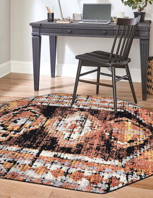 Terracotta 7' 10 x 7' 10 Tagine Octagon Area Rug Durable 100% Polyester Modern Unique Easy Clean Carpet for Indoor Home Decor for Sale at Rug Engine