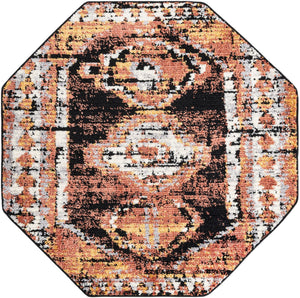 Terracotta 5' 3 x 5' 3 Tagine Octagon Area Rug Durable 100% Polyester Modern Unique Easy Clean Carpet for Indoor Home Decor for Sale at Rug Engine