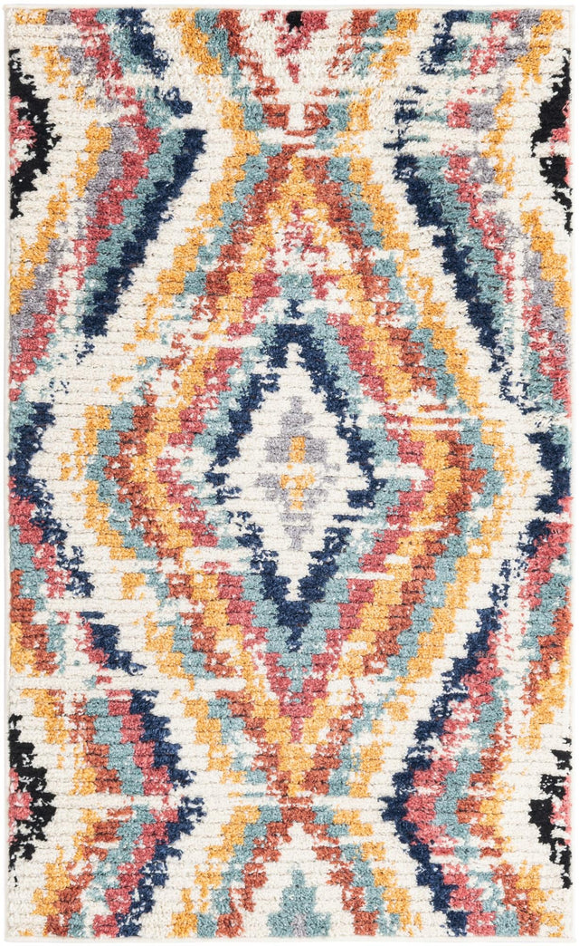 Ivory 3' 3 x 5' 3 Tagine Rectangle Area Rug Durable 100% Polyester Modern Unique Easy Clean Carpet for Indoor Home Decor for Sale at Rug Engine