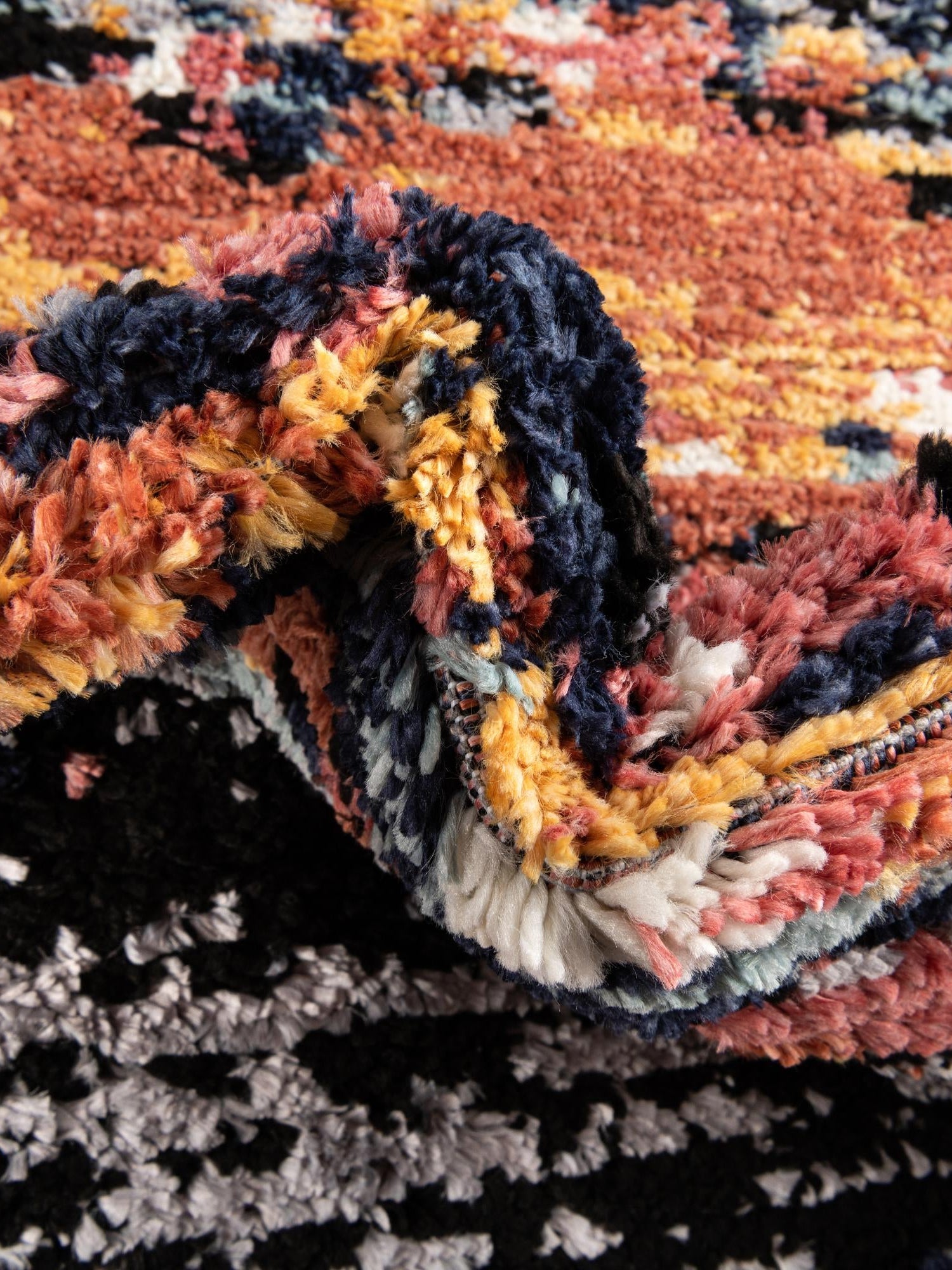 Multicolor 6' x 9' Tagine Rectangle Area Rug Durable 100% Polyester Modern Unique Easy Clean Carpet for Indoor Home Decor for Sale at Rug Engine