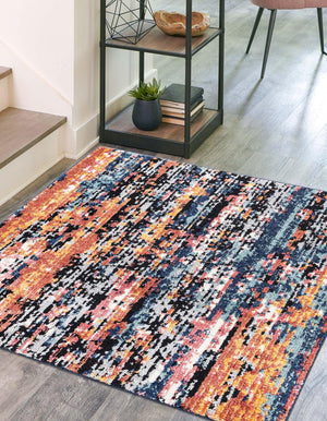 Multicolor 7' 10 x 7' 10 Tagine Square Area Rug Durable 100% Polyester Modern Unique Easy Clean Carpet for Indoor Home Decor for Sale at Rug Engine