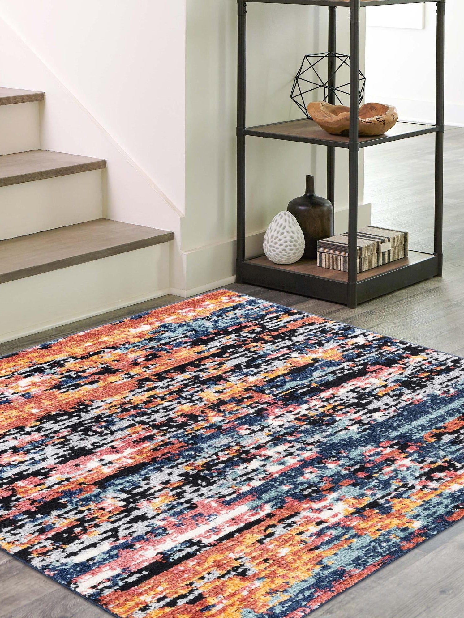 Multicolor 5' 3 x 5' 3 Tagine Square Area Rug Durable 100% Polyester Modern Unique Easy Clean Carpet for Indoor Home Decor for Sale at Rug Engine