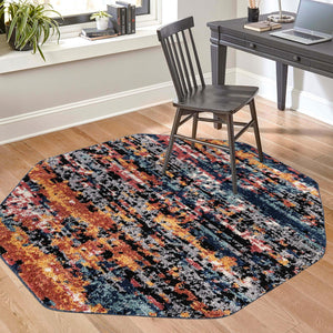 Multicolor 7' 10 x 7' 10 Tagine Octagon Area Rug Durable 100% Polyester Modern Unique Easy Clean Carpet for Indoor Home Decor for Sale at Rug Engine
