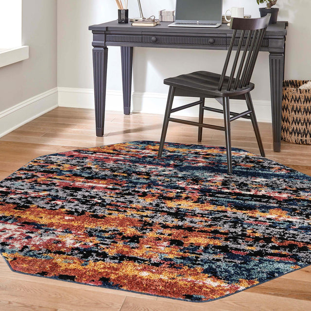 Multicolor 7' 10 x 7' 10 Tagine Octagon Area Rug Durable 100% Polyester Modern Unique Easy Clean Carpet for Indoor Home Decor for Sale at Rug Engine