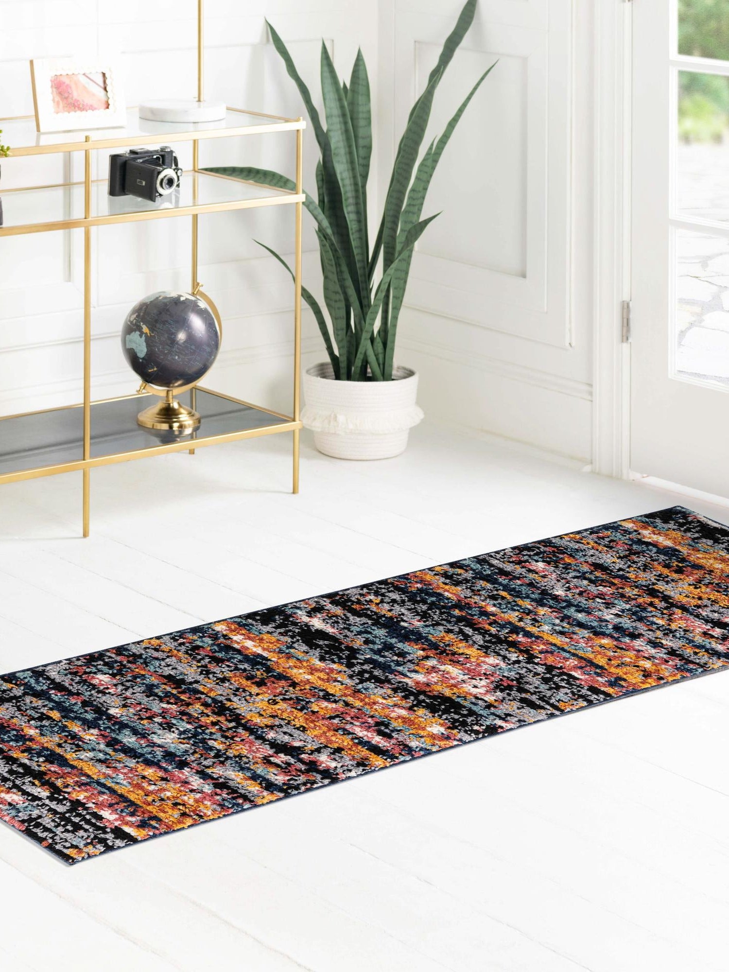 Multicolor 2' 7 x 12' Tagine Runner Area Rug Durable 100% Polyester Modern Unique Easy Clean Carpet for Indoor Home Decor for Sale at Rug Engine