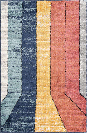 Multicolor 5' 3 x 8' Tagine Rectangle Area Rug Durable 100% Polyester Modern Unique Easy Clean Carpet for Indoor Home Decor for Sale at Rug Engine
