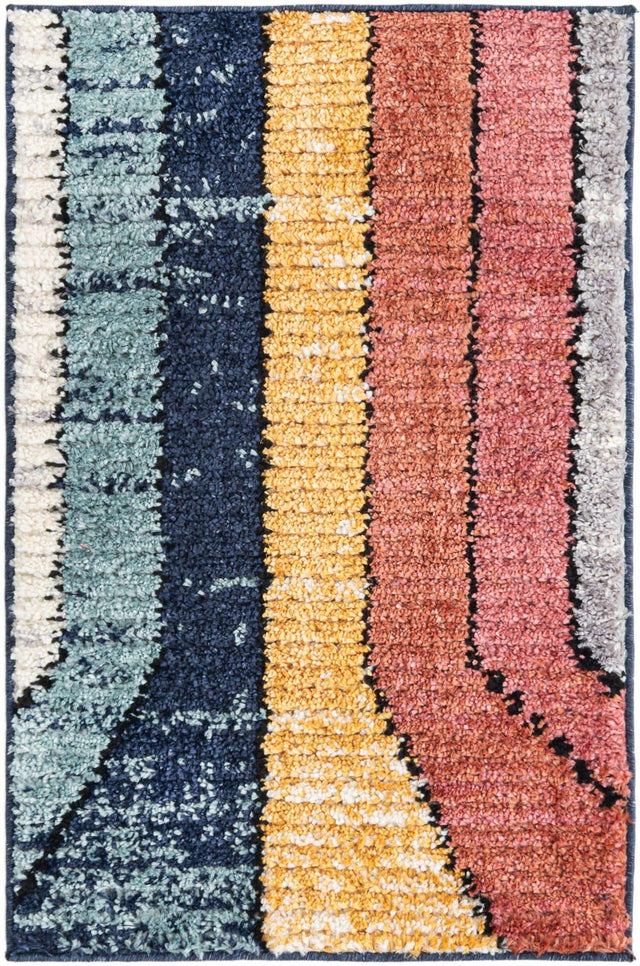 Multicolor 2' x 3' Tagine Rectangle Area Rug Durable 100% Polyester Modern Unique Easy Clean Carpet for Indoor Home Decor for Sale at Rug Engine