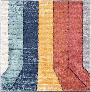Multicolor 5' 3 x 5' 3 Tagine Square Area Rug Durable 100% Polyester Modern Unique Easy Clean Carpet for Indoor Home Decor for Sale at Rug Engine