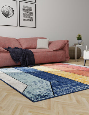 Multicolor 7' 10 x 7' 10 Tagine Square Area Rug Durable 100% Polyester Modern Unique Easy Clean Carpet for Indoor Home Decor for Sale at Rug Engine