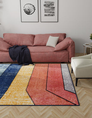 Multicolor 7' 10 x 7' 10 Tagine Square Area Rug Durable 100% Polyester Modern Unique Easy Clean Carpet for Indoor Home Decor for Sale at Rug Engine