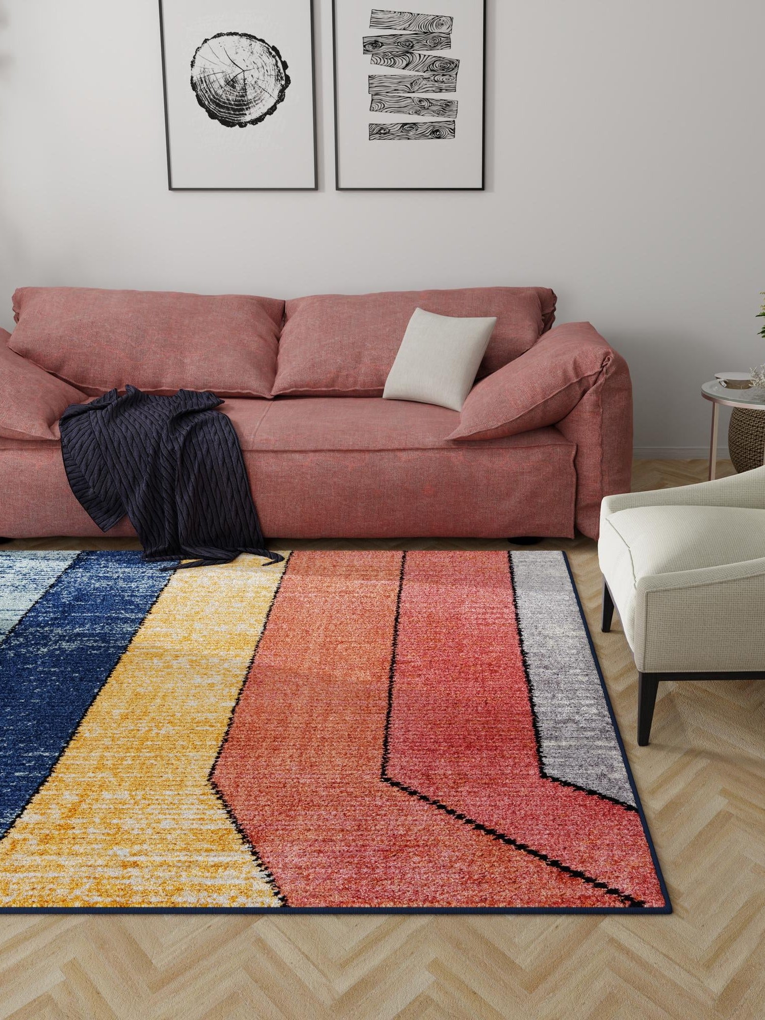Multicolor 5' 3 x 5' 3 Tagine Square Area Rug Durable 100% Polyester Modern Unique Easy Clean Carpet for Indoor Home Decor for Sale at Rug Engine