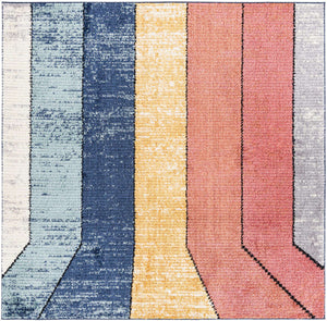 Multicolor 7' 10 x 7' 10 Tagine Square Area Rug Durable 100% Polyester Modern Unique Easy Clean Carpet for Indoor Home Decor for Sale at Rug Engine
